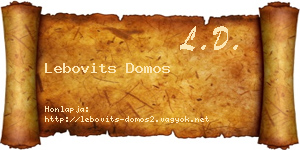 Lebovits Domos névjegykártya
